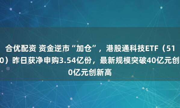 合优配资 资金逆市“加仓”，港股通科技ETF（513860）昨日获净申购3.54亿份，最新规模突破40亿元创新高