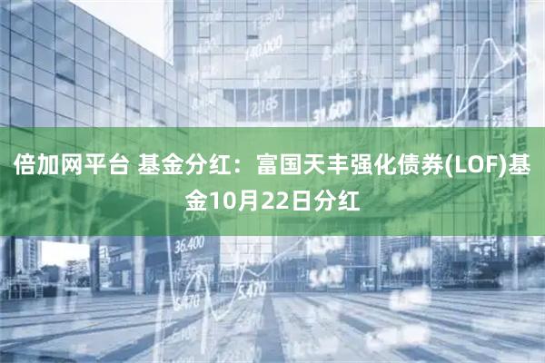 倍加网平台 基金分红:富国天丰强化债券(LOF)基金10月22日分红