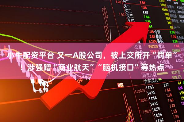 小牛配资平台 又一A股公司，被上交所开“罚单”！涉强蹭“商业航天”“脑机接口”等热点